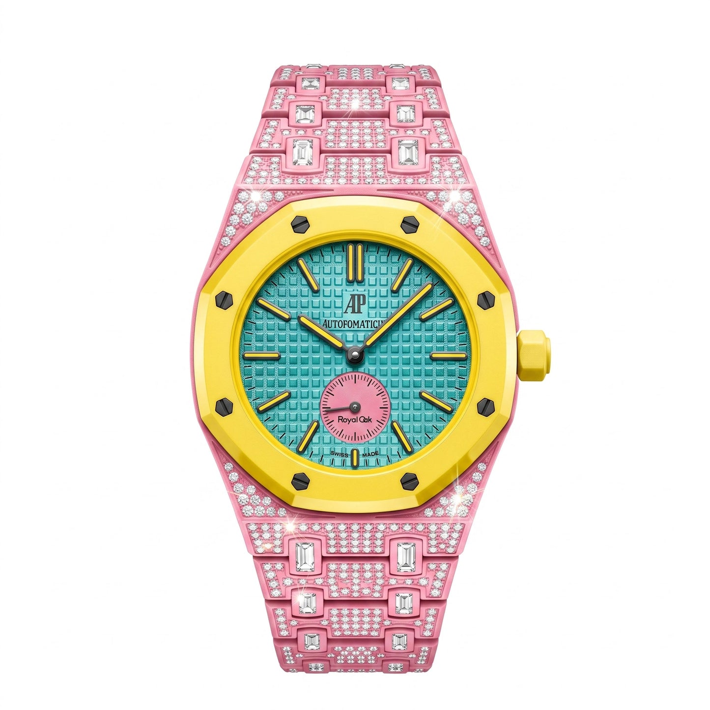 [Zalyn]Royal Oak Pop Exclusive Bioceramic Case & Bioceramic Strap Full Diamond