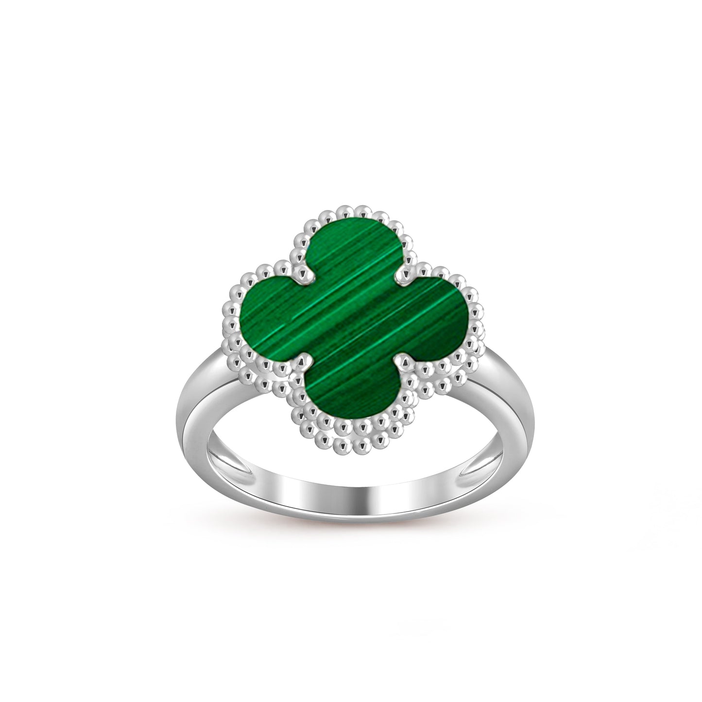 [Zalyn]LUCKY CLOVER VINTAGE WHITE GOLD RING COLLECTION