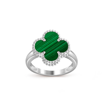 [Zalyn]LUCKY CLOVER VINTAGE WHITE GOLD RING COLLECTION