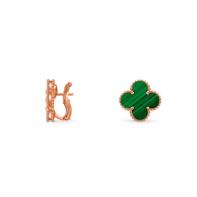 [Zalyn]15MM CLOVER FLOWER STUD EARRINGS ROSE GOLD COLLECTION