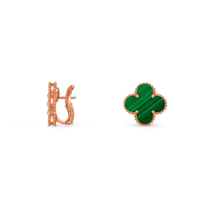 [Zalyn]15MM CLOVER FLOWER STUD EARRINGS ROSE GOLD COLLECTION