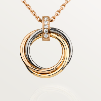 [Zalyn Jewelry ]TRINITY NECKLACE GOLD  DIAMONDS