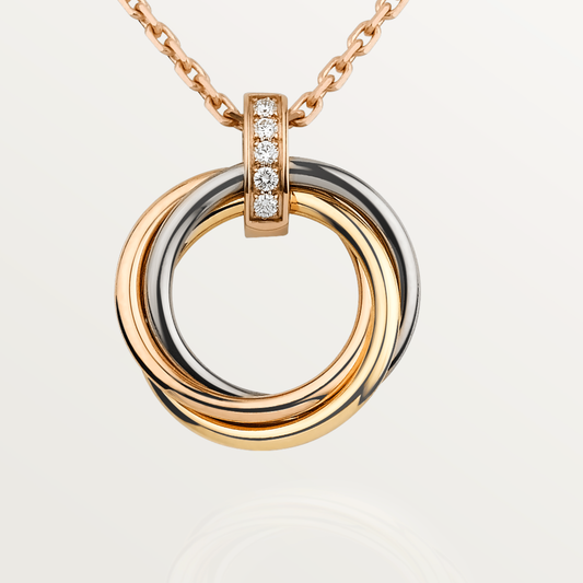 [Zalyn Jewelry ]TRINITY NECKLACE GOLD  DIAMONDS