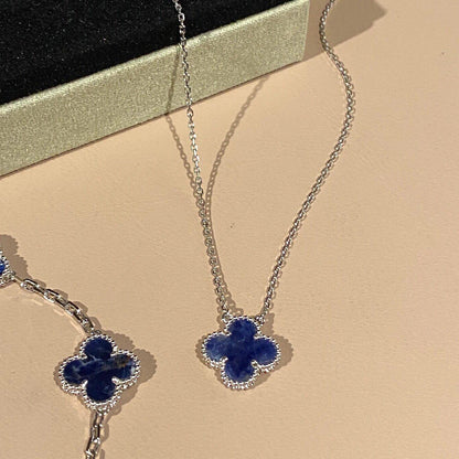 [Zalyn Jewelry ]CLOVER 15MM PIETERSITE NECKLACE SILVER