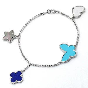 [Zalyn Jewelry ]LUCKY SPRING SILVER BRACELET 4 MOTIF