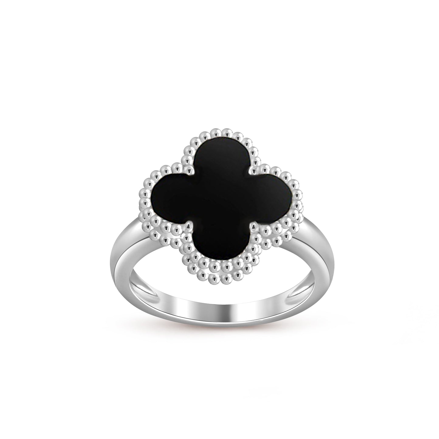 [Zalyn]LUCKY CLOVER VINTAGE WHITE GOLD RING COLLECTION