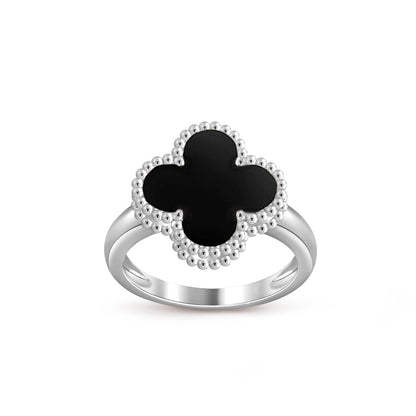 [Zalyn]LUCKY CLOVER VINTAGE WHITE GOLD RING COLLECTION