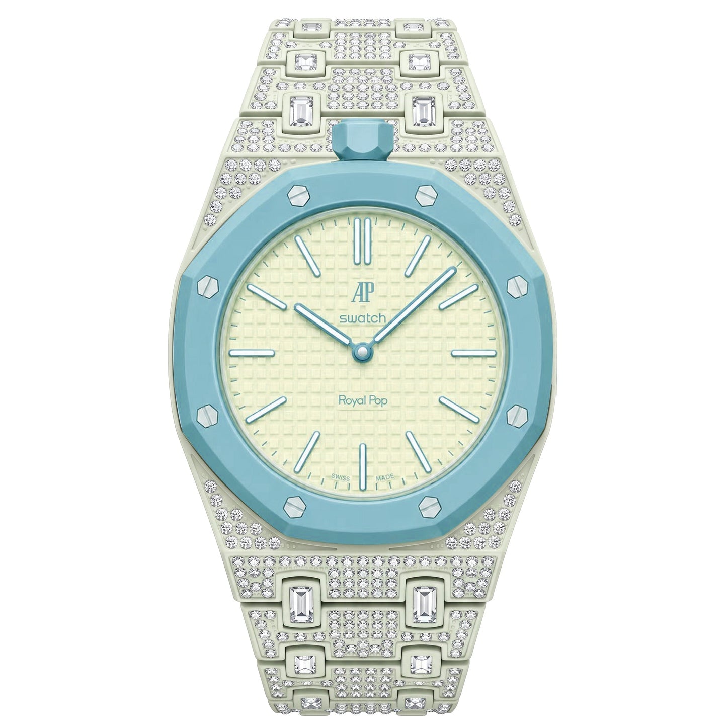 [Zalyn]Royal Oak Pop Exclusive Bioceramic Case & Bioceramic Strap Full Diamond