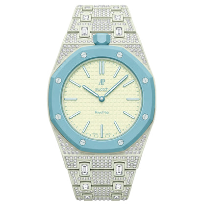 [Zalyn]Royal Oak Pop Exclusive Bioceramic Case & Bioceramic Strap Full Diamond