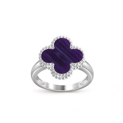[Zalyn]LUCKY CLOVER VINTAGE WHITE GOLD RING COLLECTION