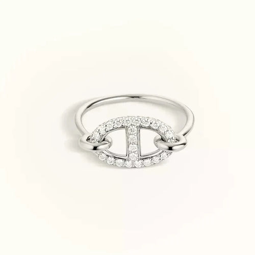 [Zalyn]RONDE SMALL SILVER DIAMOND RING
