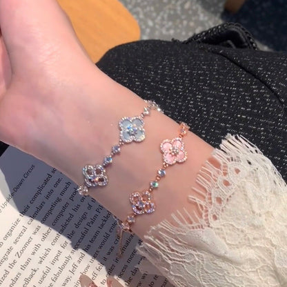 [Zalyn Jewelry ]CLOVER 5 MOTIF PINK BLUE RED WHITE BRACELET