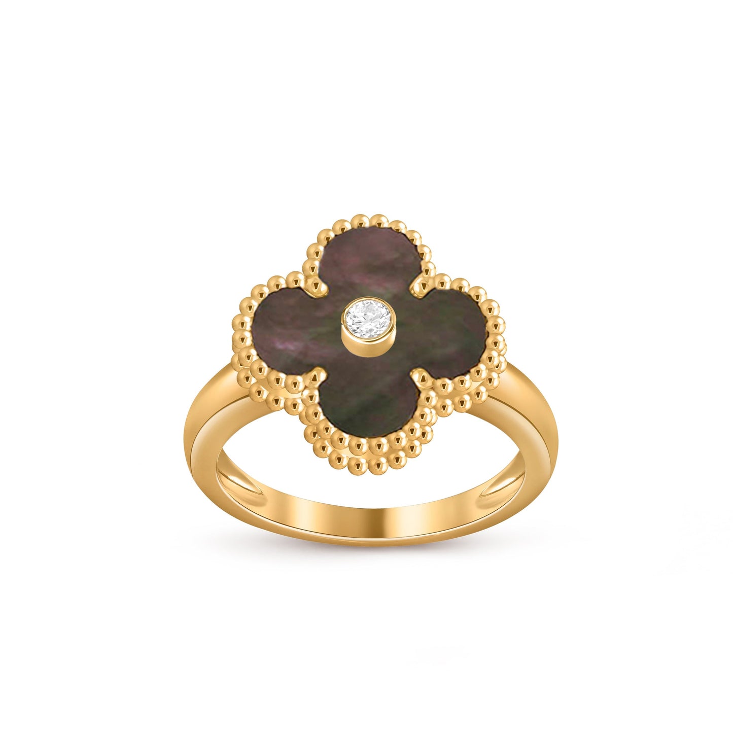 [Zalyn]LUCKY CLOVER DIAMOND-ACCENT GOLD RING COLLECTION