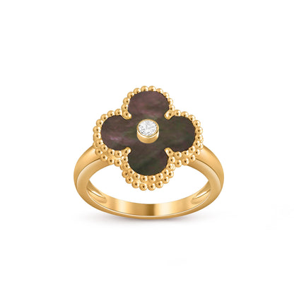[Zalyn]LUCKY CLOVER DIAMOND-ACCENT GOLD RING COLLECTION