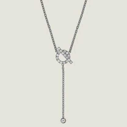 [Zalyn Jewelry ]FINESSE SILVER DIAMOND NECKLACE