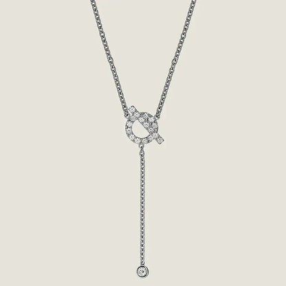 [Zalyn]FINESSE SILVER DIAMOND NECKLACE