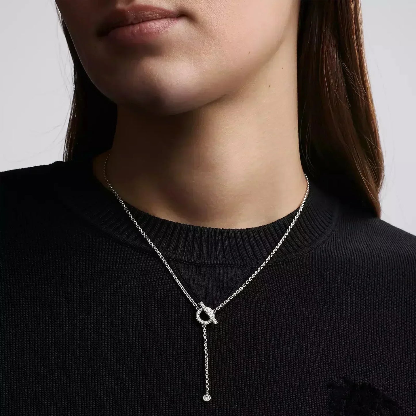 [Zalyn]FINESSE SILVER DIAMOND NECKLACE