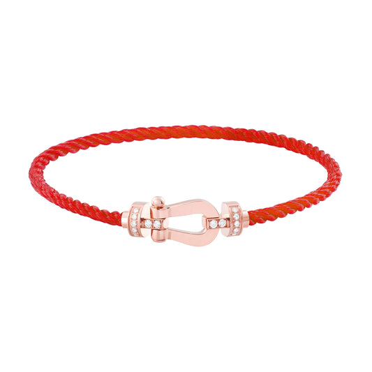 [Zalyn Jewelry ]FORCE 10 HALF DIAMOND PINK GOLD RED CORDERI LARGE AND MEDIUM MODEL