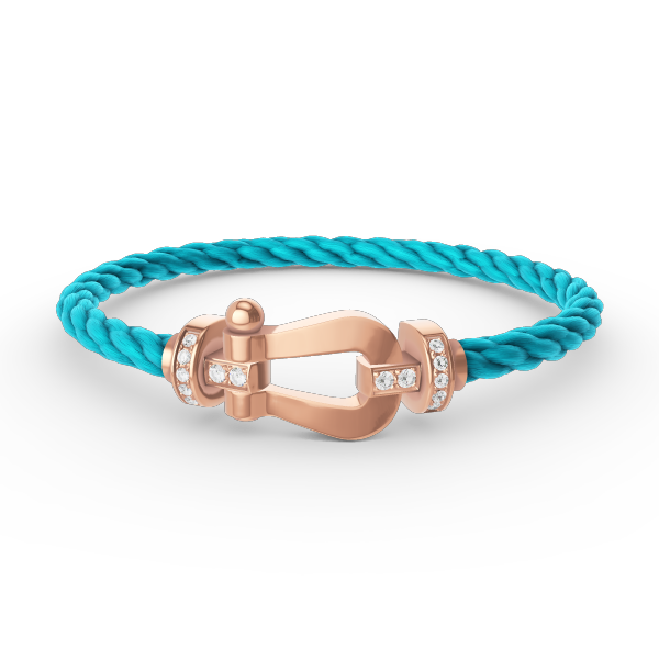 [Zalyn]FORCE LARGE HORSESHOE HALF DIAMOND BRACELET - ROSE GOLD