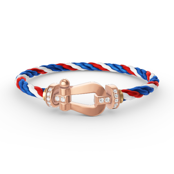 [Zalyn]FORCE LARGE HORSESHOE HALF DIAMOND BRACELET - ROSE GOLD