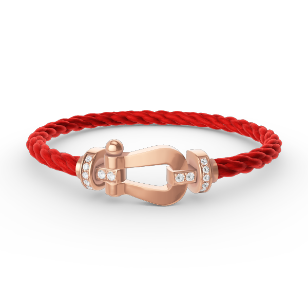 [Zalyn]FORCE LARGE HORSESHOE HALF DIAMOND BRACELET - ROSE GOLD