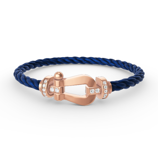 [Zalyn]FORCE LARGE HORSESHOE HALF DIAMOND BRACELET - ROSE GOLD