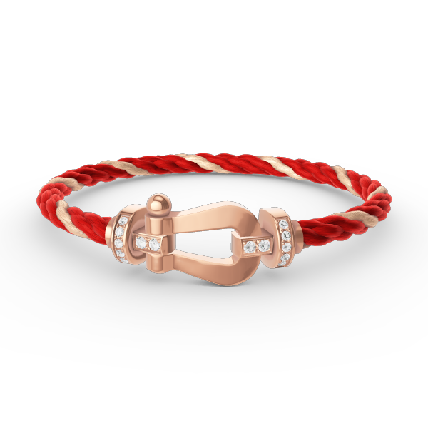 [Zalyn]FORCE LARGE HORSESHOE HALF DIAMOND BRACELET - ROSE GOLD