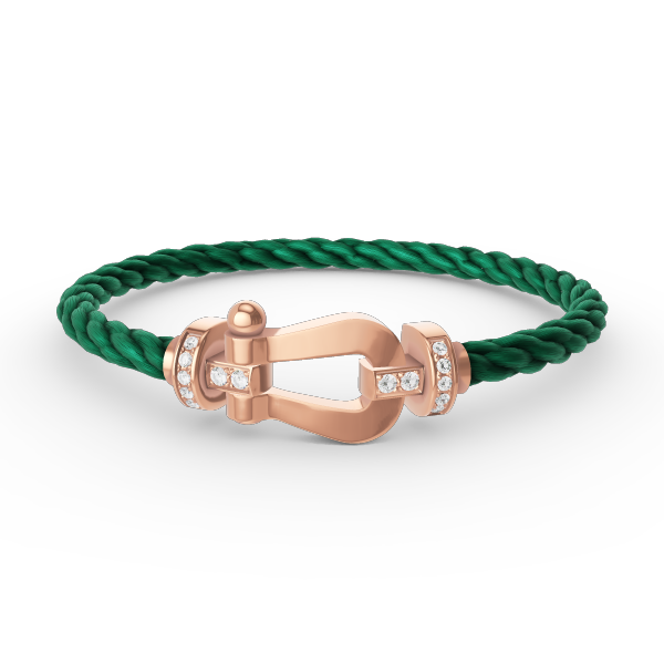 [Zalyn]FORCE LARGE HORSESHOE HALF DIAMOND BRACELET - ROSE GOLD