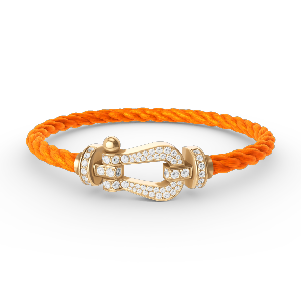 [Zalyn]FORCE LARGE HORSESHOE FULL DIAMOND BRACELET - GOLD