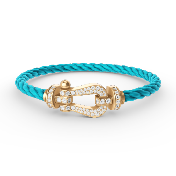 [Zalyn]FORCE LARGE HORSESHOE FULL DIAMOND BRACELET - GOLD
