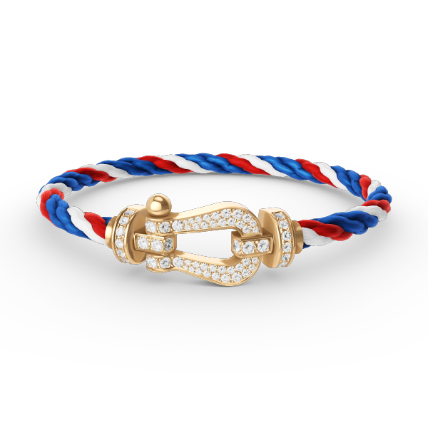 [Zalyn]FORCE LARGE HORSESHOE FULL DIAMOND BRACELET - GOLD