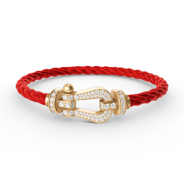 [Zalyn]FORCE LARGE HORSESHOE FULL DIAMOND BRACELET - GOLD