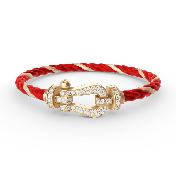 [Zalyn]FORCE LARGE HORSESHOE FULL DIAMOND BRACELET - GOLD