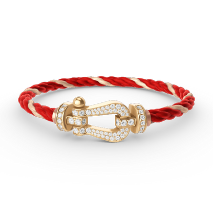 [Zalyn]FORCE LARGE HORSESHOE FULL DIAMOND BRACELET - GOLD