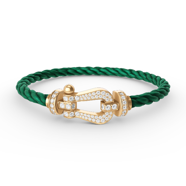 [Zalyn]FORCE LARGE HORSESHOE FULL DIAMOND BRACELET - GOLD