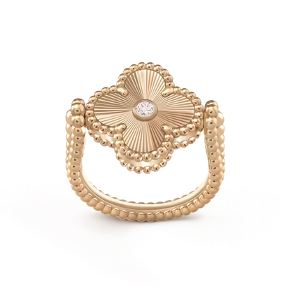 [Zalyn Jewelry ]CLOVER RIVERSIBLE PINK GOLD RING