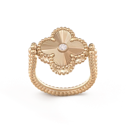[Zalyn]LUCKY CLOVER GOLD REVERSIBLE RING
