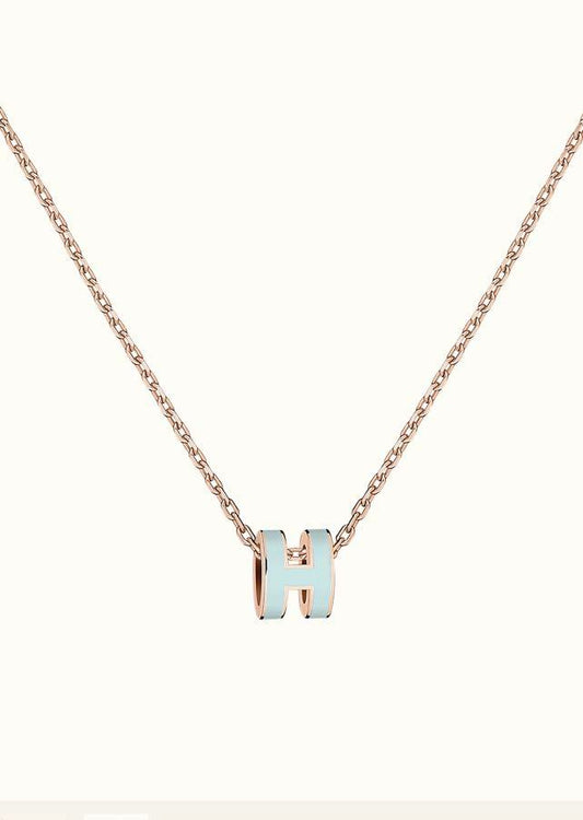 [Zalyn]POP H LIGHT BLUE NECKLACE