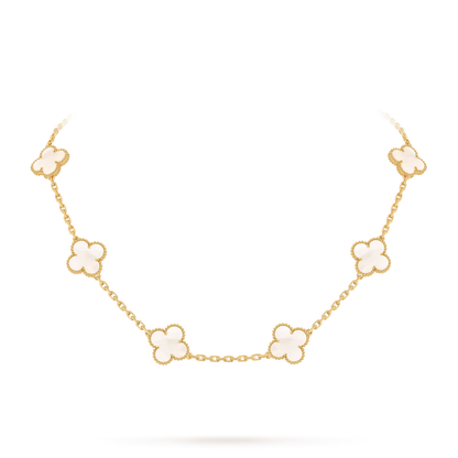 [Zalyn]CLASSIC LUCKY 10-MOTIF CLOVER NECKLACE GOLD COLLECTION