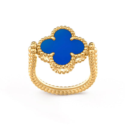[Zalyn]LUCKY CLOVER GOLD REVERSIBLE RING