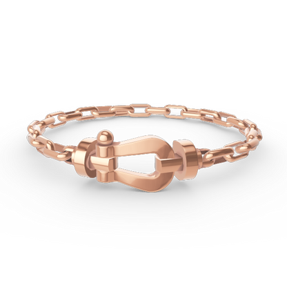 [Zalyn]FORCE LARGE HORSESHOE CLASP METAL BRACELET