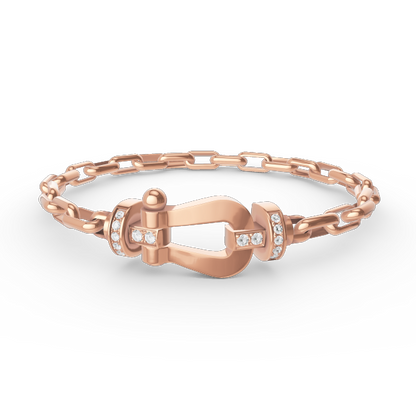 [Zalyn]FORCE LARGE HORSESHOE CLASP METAL BRACELET