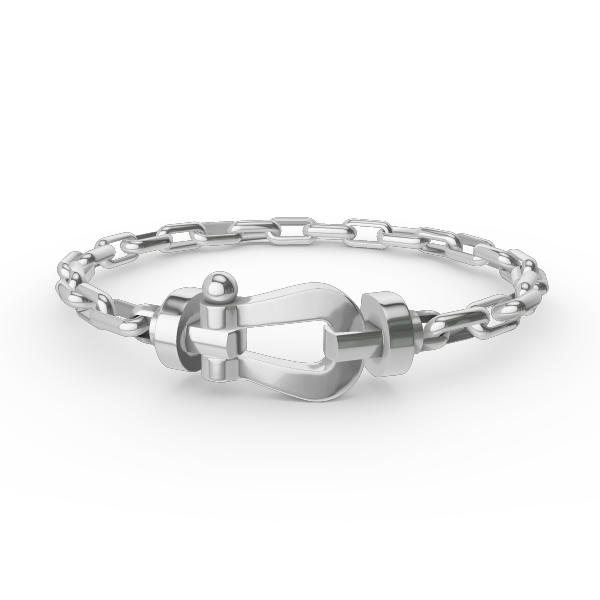 [Zalyn]FORCE LARGE HORSESHOE CLASP METAL BRACELET