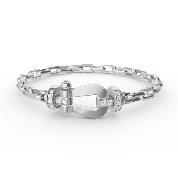 [Zalyn]FORCE LARGE HORSESHOE CLASP METAL BRACELET