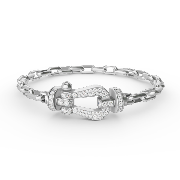 [Zalyn]FORCE LARGE HORSESHOE CLASP METAL BRACELET