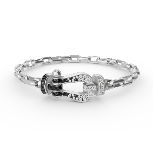 [Zalyn]FORCE LARGE HORSESHOE CLASP METAL BRACELET