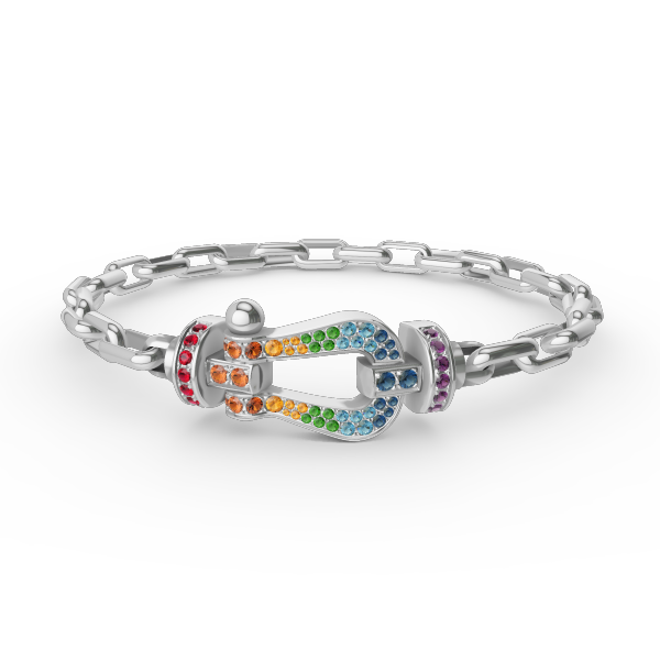 [Zalyn]FORCE LARGE HORSESHOE CLASP METAL BRACELET