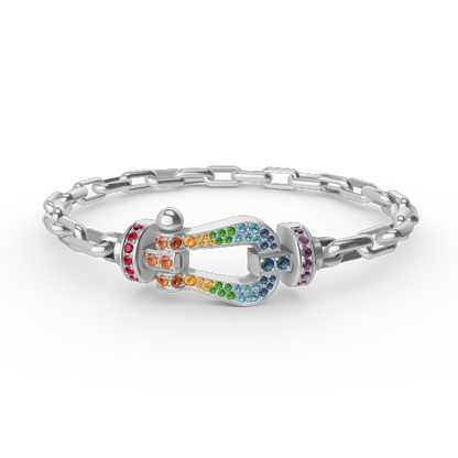 [Zalyn]FORCE LARGE HORSESHOE CLASP METAL BRACELET