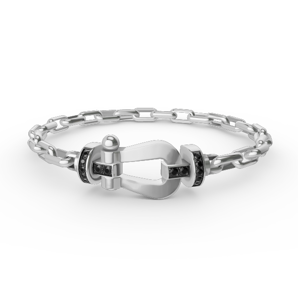 [Zalyn]FORCE LARGE HORSESHOE CLASP METAL BRACELET
