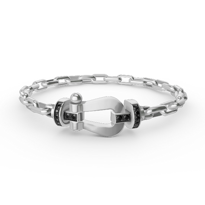 [Zalyn]FORCE LARGE HORSESHOE CLASP METAL BRACELET